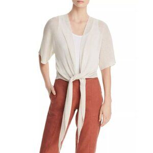Eileen Fisher Cream Tie-Front Cardigan Sweater Size Medium 36124